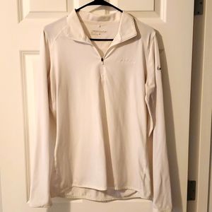 Long-sleeve white Activewear top.